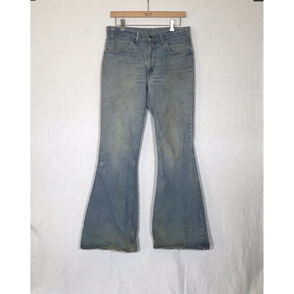 Vtg Levi's Big Bell Bottom Jeans 684-0217‎ Orange Tab 32x33" Distressed Thrashed - Picture 1 of 16